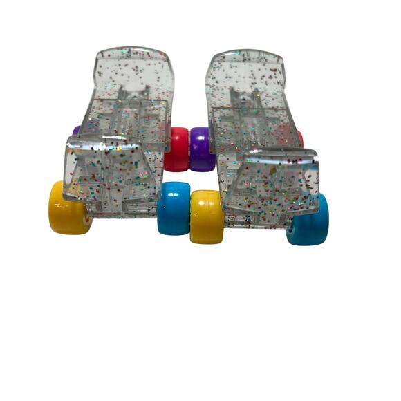 BUILD A BEAR Set of 2 Roller Skate Shoes Glitter Clear Accessory Plastic - Picture 4 of 8